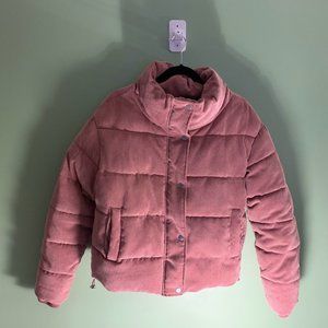 Women's Corduroy Puffer - Pink